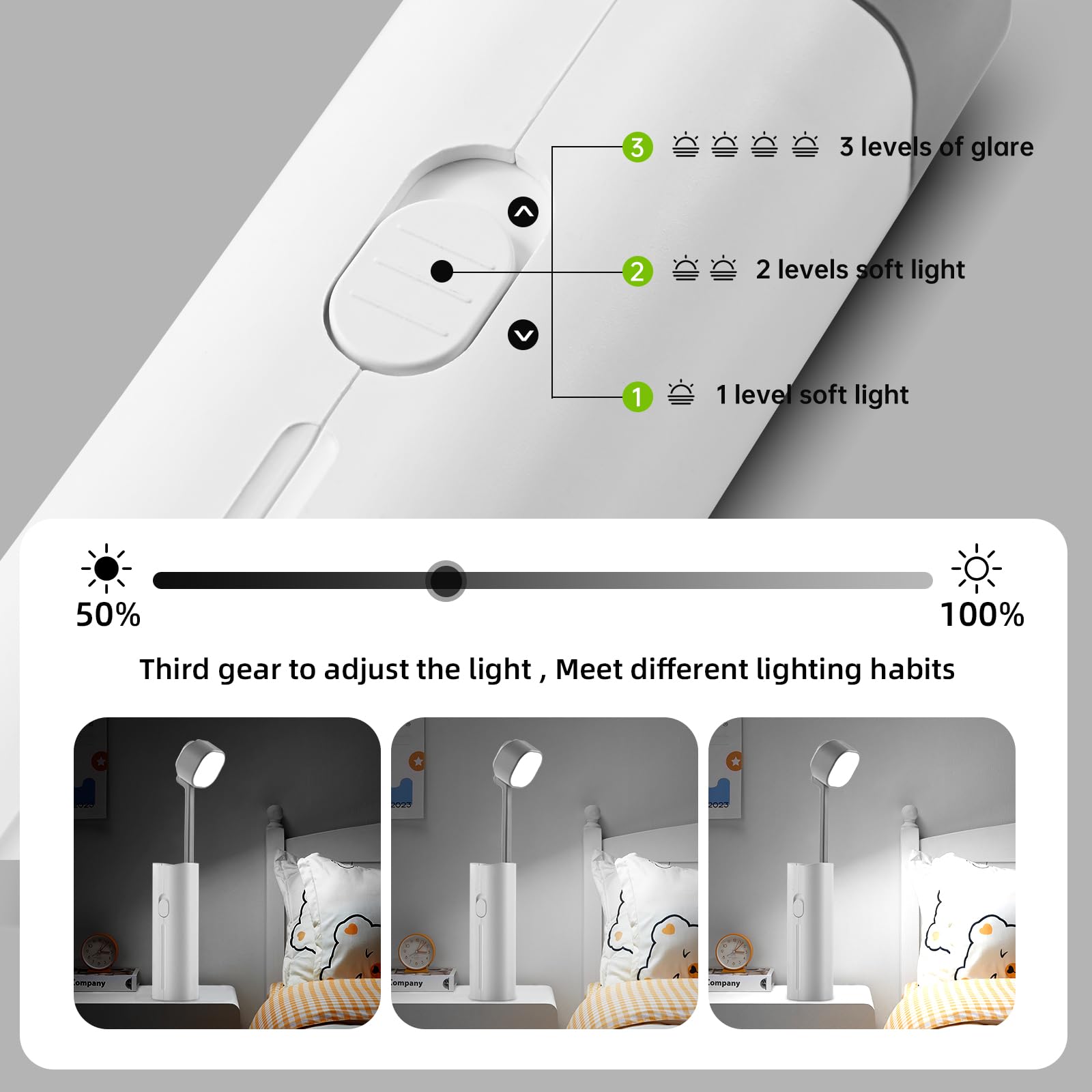 Multifunctional Table Lamp - Adjustable Telescopic Rod Length Table Lamp with Mobile Power Function