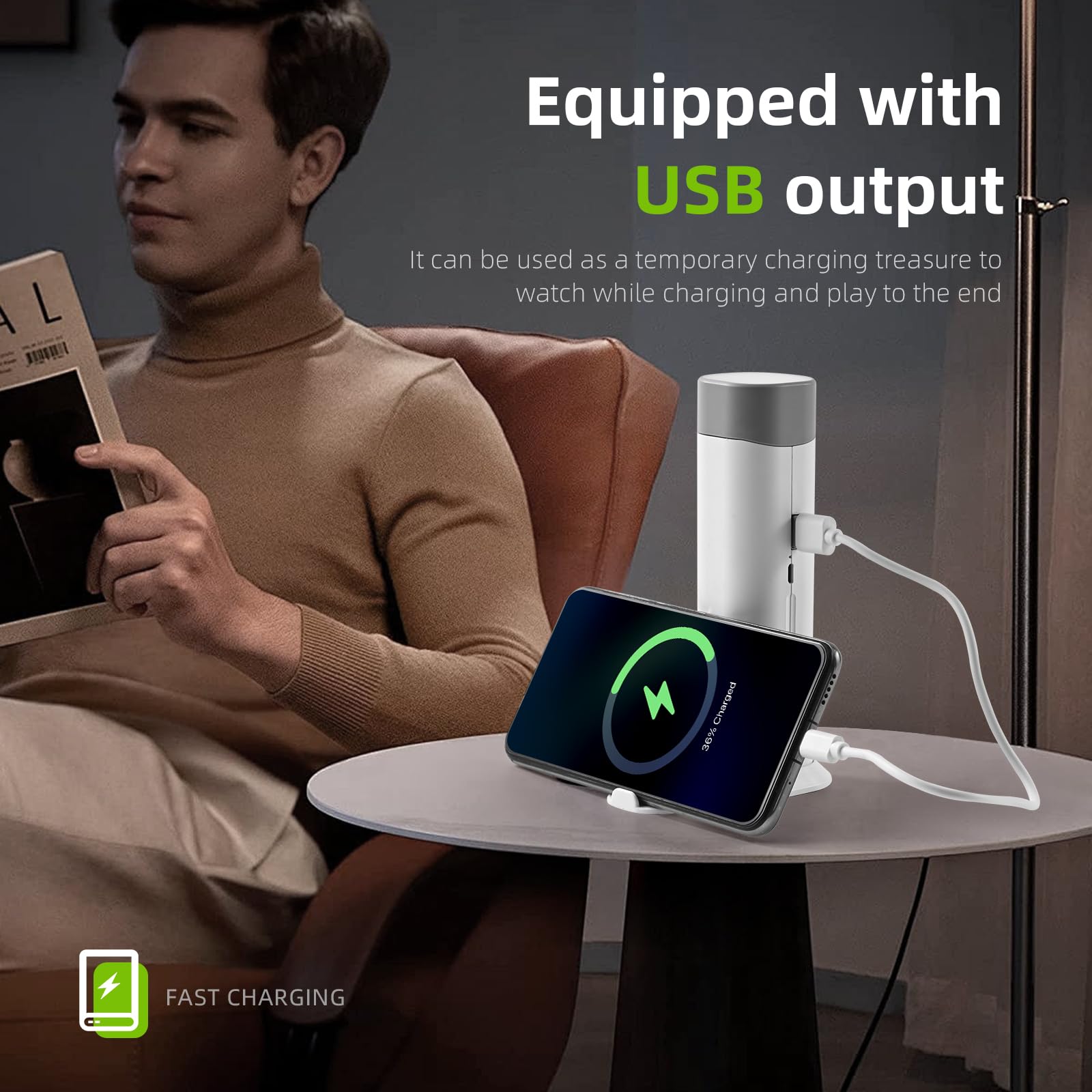 Multifunctional Table Lamp - Adjustable Telescopic Rod Length Table Lamp with Mobile Power Function