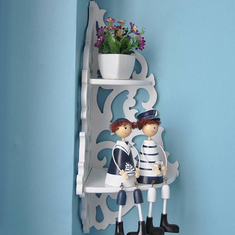 Wall hanging Wall shelving Corner shelf decoration Floating shelf Double shelf DIY shelving White shelving