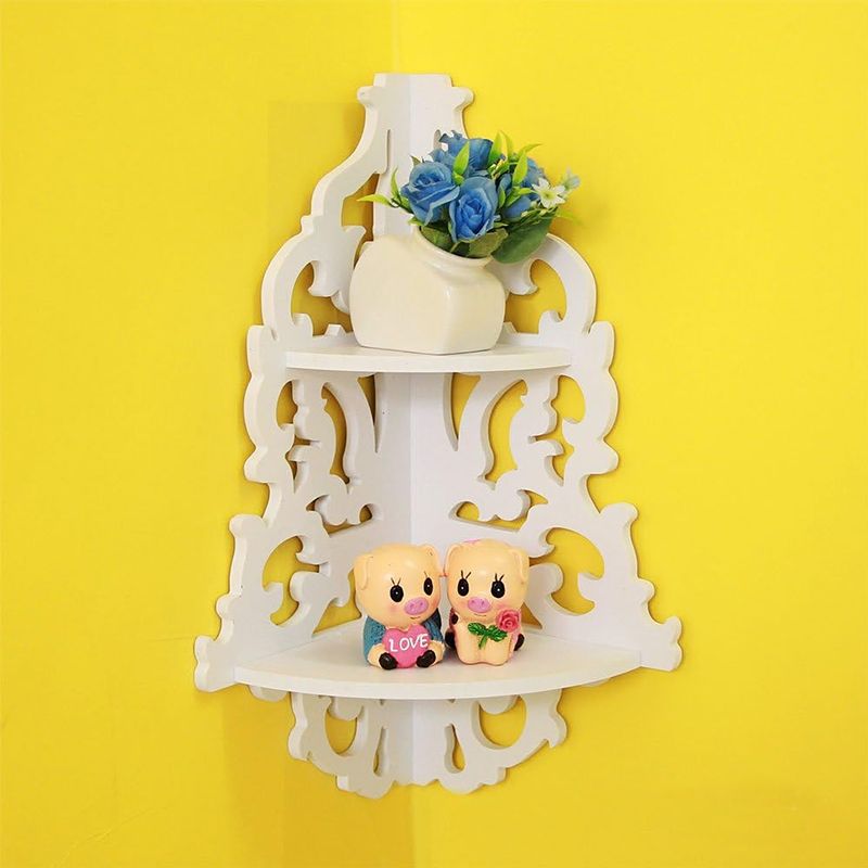 Wall hanging Wall shelving Corner shelf decoration Floating shelf Double shelf DIY shelving White shelving