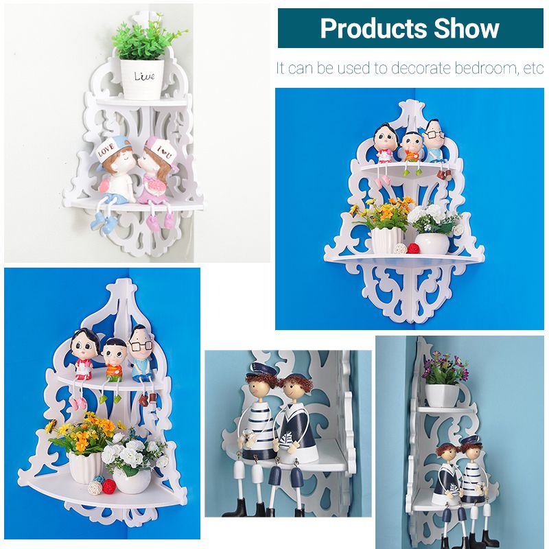 Wall hanging Wall shelving Corner shelf decoration Floating shelf Double shelf DIY shelving White shelving