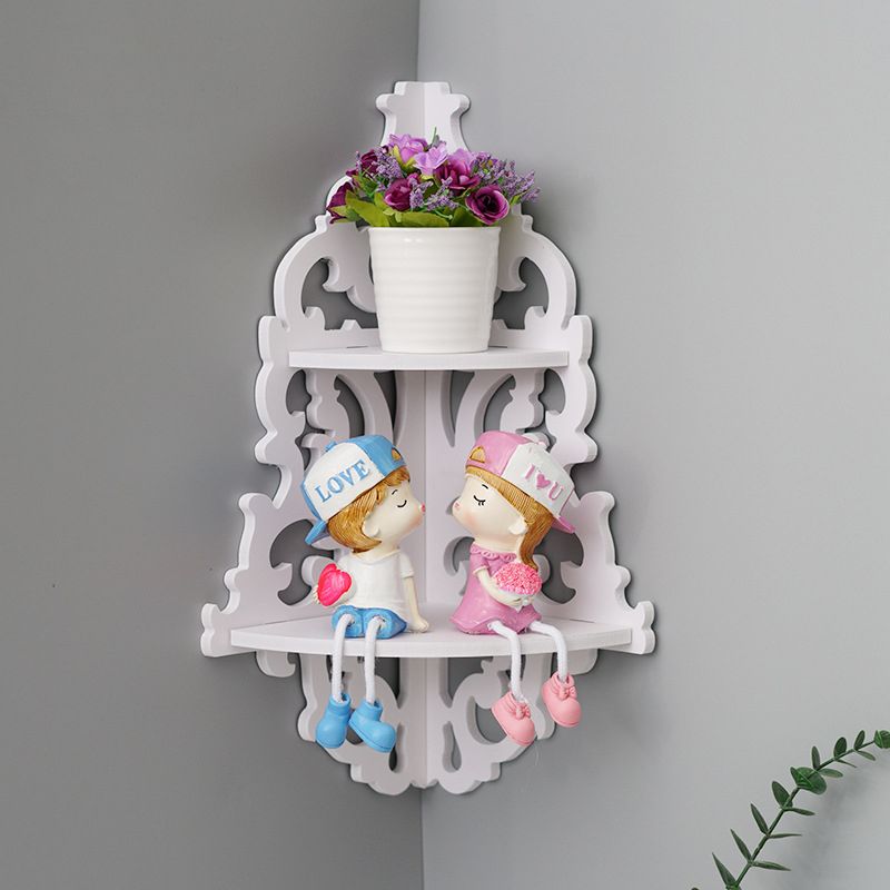 Wall hanging Wall shelving Corner shelf decoration Floating shelf Double shelf DIY shelving White shelving