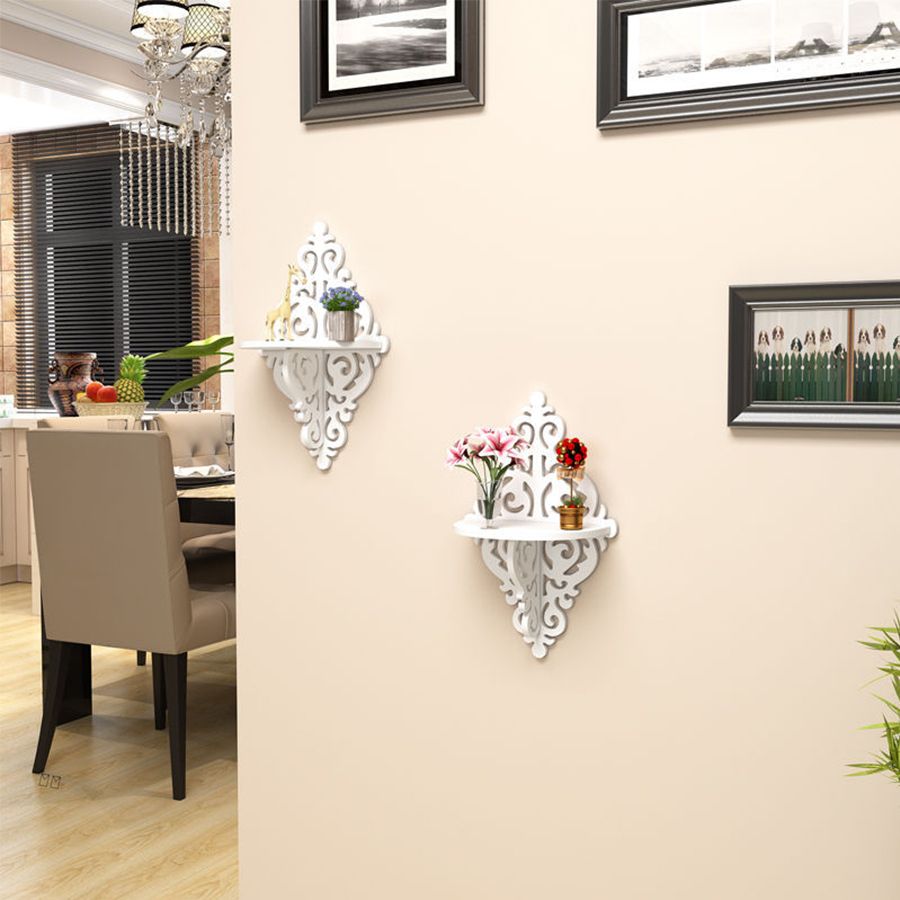 Wall Mounted Shelf White Decorative Shelf Partition Floating Shelves Lightweight Shelf