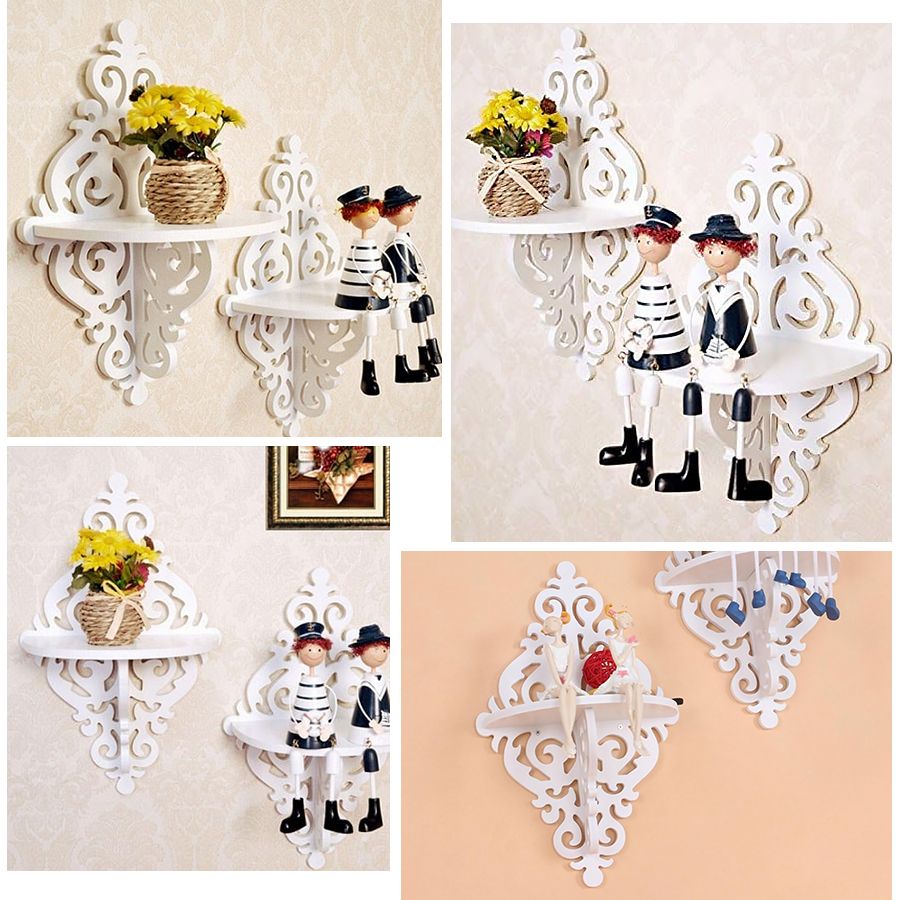 Wall Mounted Shelf White Decorative Shelf Partition Floating Shelves Lightweight Shelf