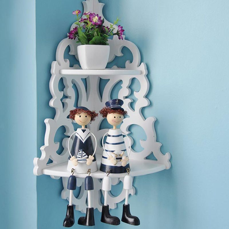 Wall hanging Wall shelving Corner shelf decoration Floating shelf Double shelf DIY shelving White shelving