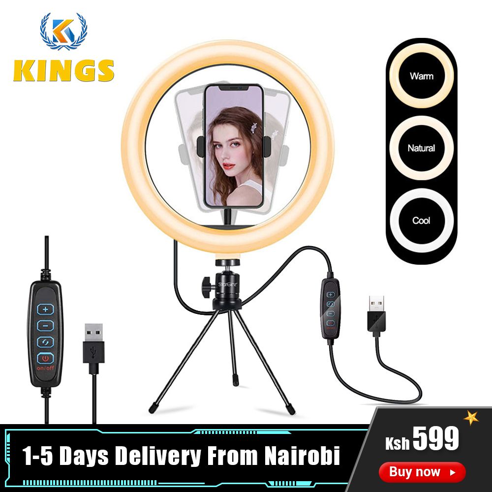 New Arrival 8" LED Ring Light with Tripod Stand Phone Holder Selfie YouTube Live Stream Tiktok Other Phones Accessories