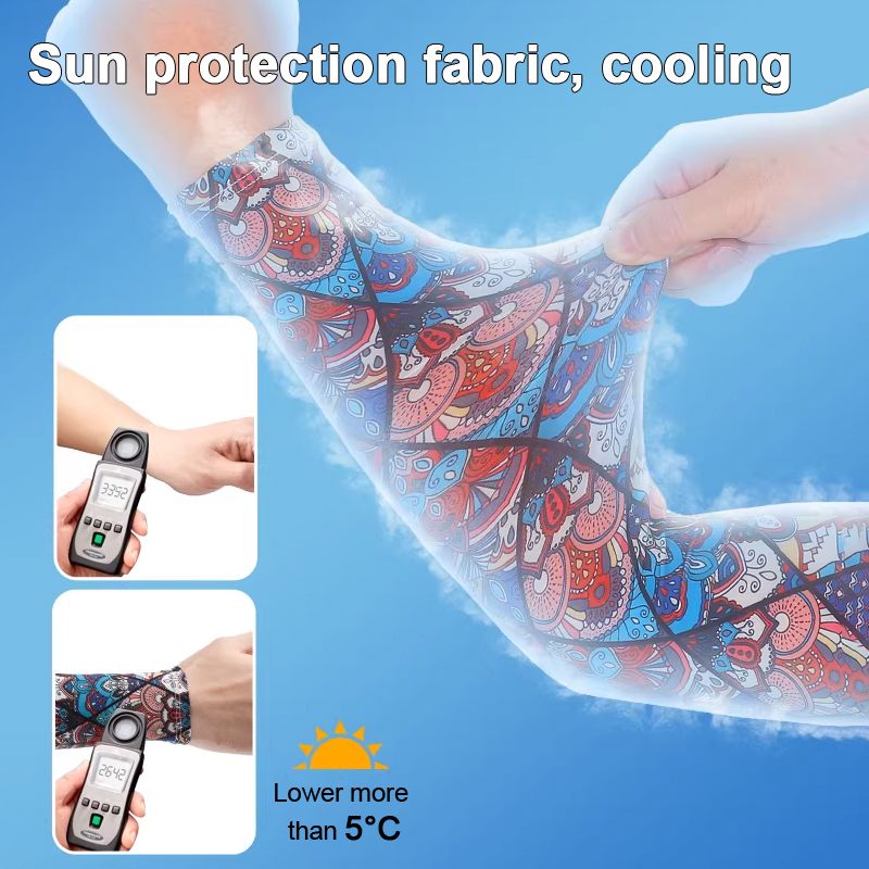 New Arrival Men Ice Silk Sleeves Ice Silk Sunshade Face Mask Outdoor  Fishing Riding Climbing Hiking Sun Protection Sleeve Cover Set