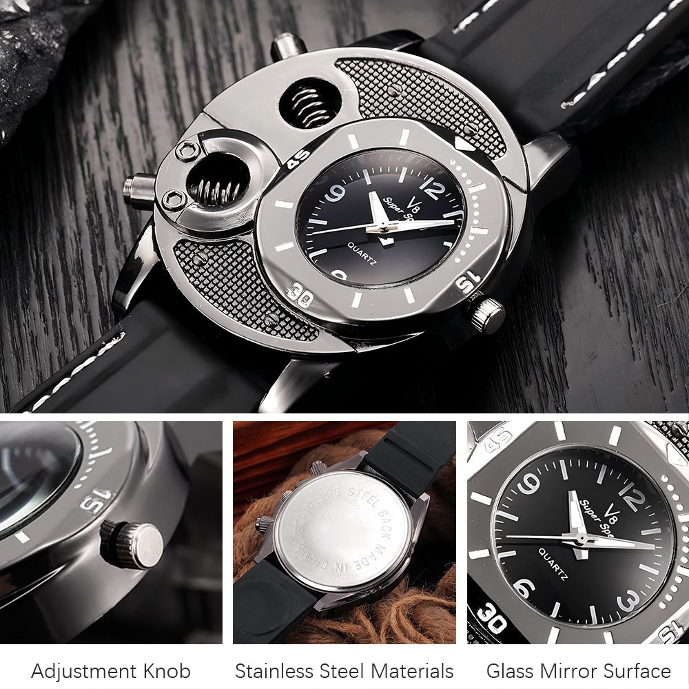 New Arrival Men Wrist Watches Fashion Quartz Watches Male  Casual Watch Black Dial Watch Silicone Strap Wristwatch