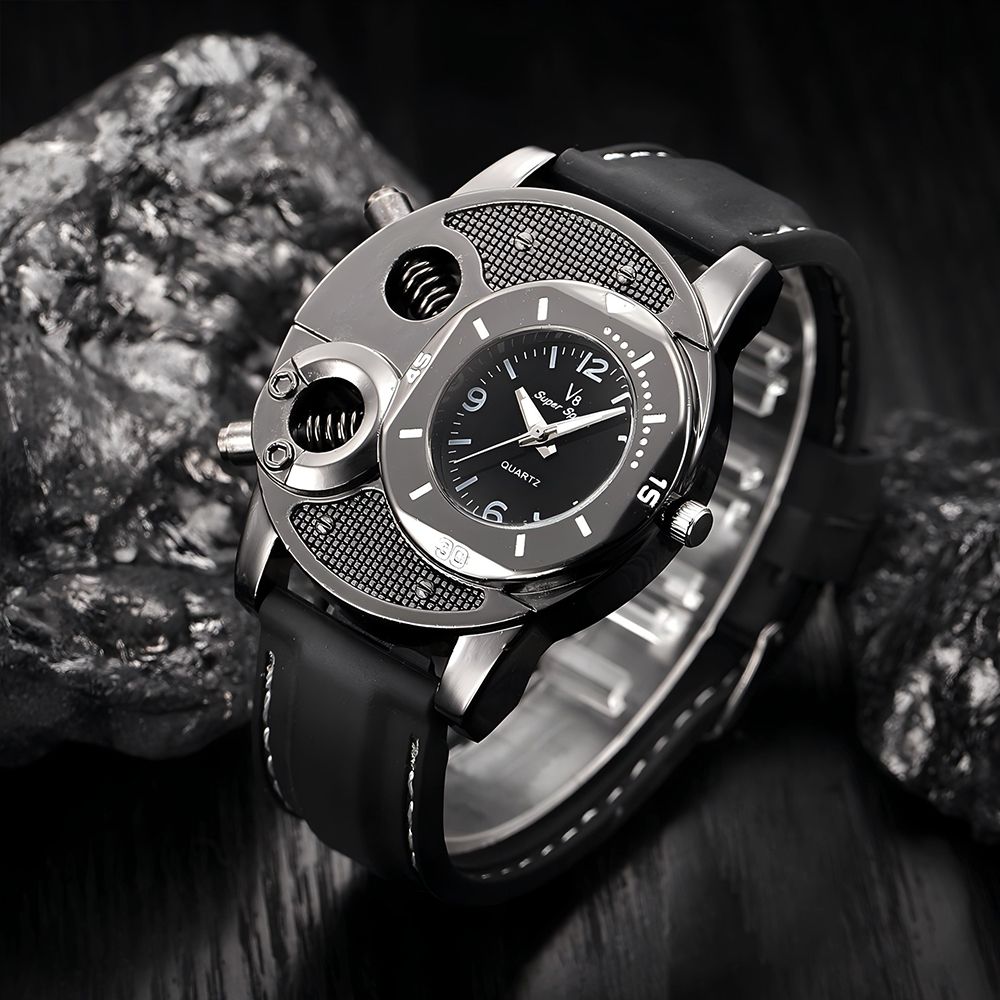 New Arrival Men Wrist Watches Fashion Quartz Watches Male  Casual Watch Black Dial Watch Silicone Strap Wristwatch