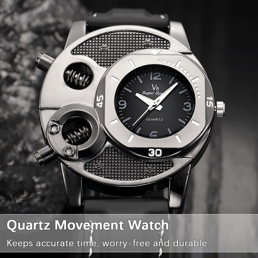 New Arrival Men Wrist Watches Fashion Quartz Watches Male  Casual Watch Black Dial Watch Silicone Strap Wristwatch