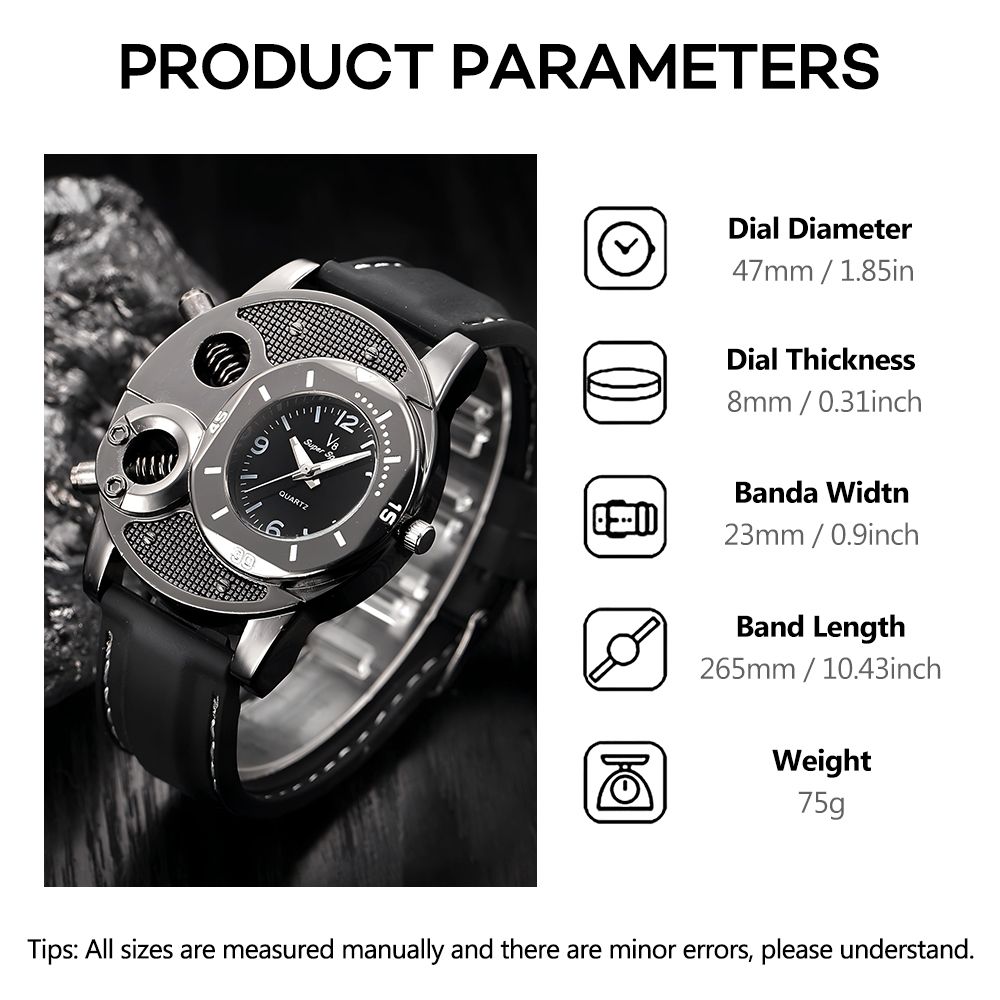 New Arrival Men Wrist Watches Fashion Quartz Watches Male  Casual Watch Black Dial Watch Silicone Strap Wristwatch