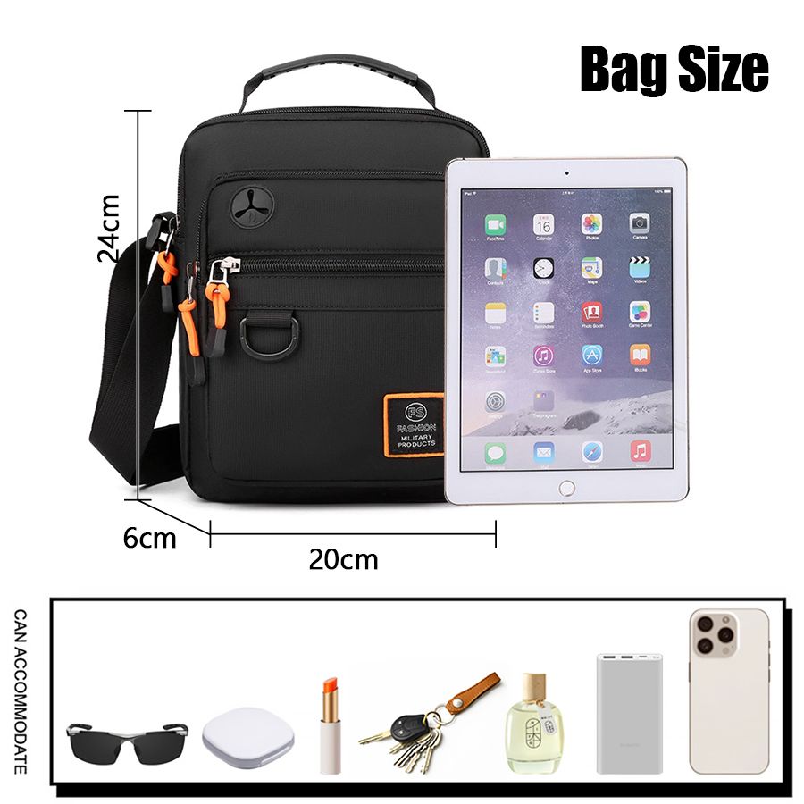 Men Cross-body Bag Black Bags Multi-compartment Bag Oxford cloth Bag