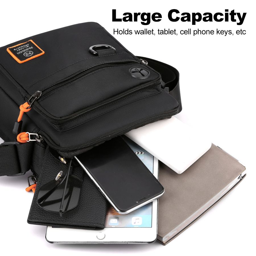 Men Cross-body Bag Black Bags Multi-compartment Bag Oxford cloth Bag