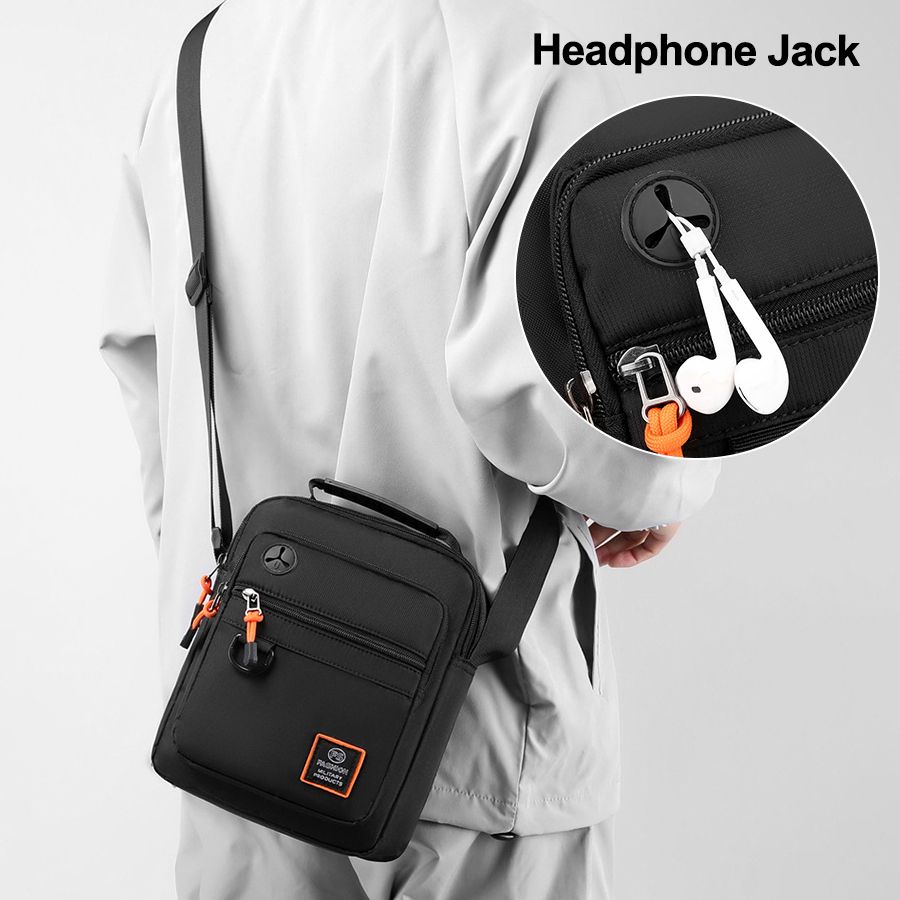 Men Cross-body Bag Black Bags Multi-compartment Bag Oxford cloth Bag