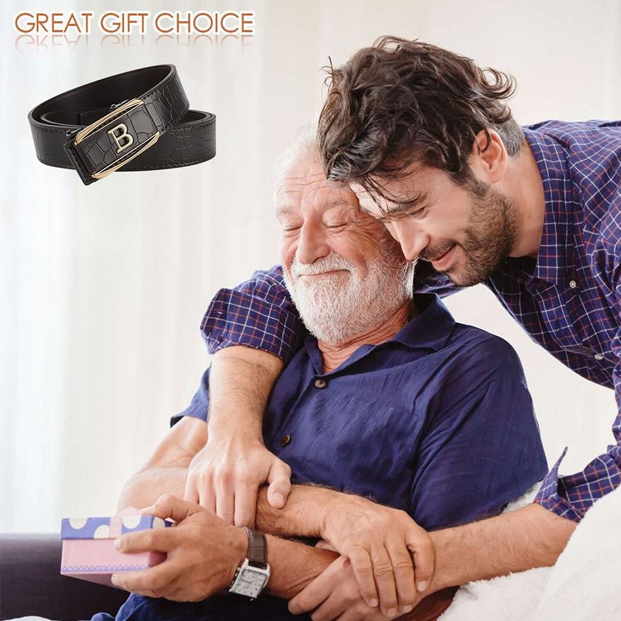 Men Watch + Belt + Wallet Set Black Wrist Watch Dark Brown Belt Black Wallet