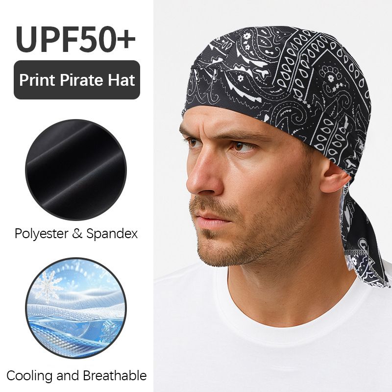 New Arrival Men Durag + Bracelet + Belt Chain Set Headwrap Cuban Bracelet Pants Chain