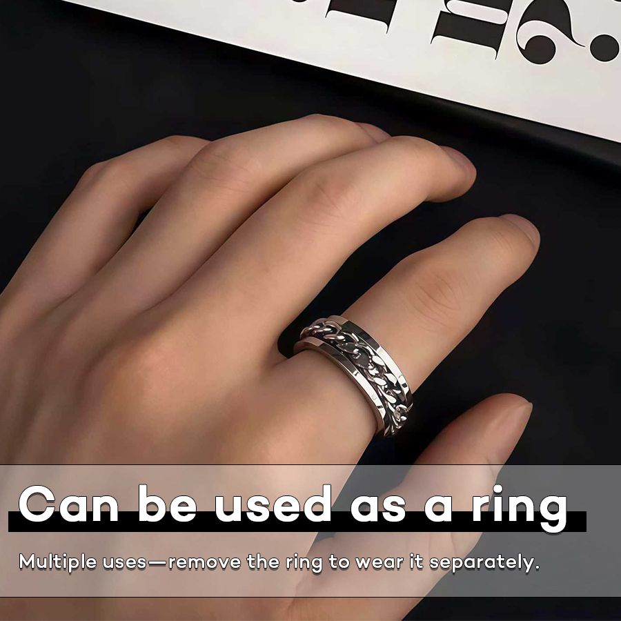 New Arrival Necklace Alloy Necklace Rotating Pendant Necklace Simple Style Titanium Steel Necklace Ring Necklace