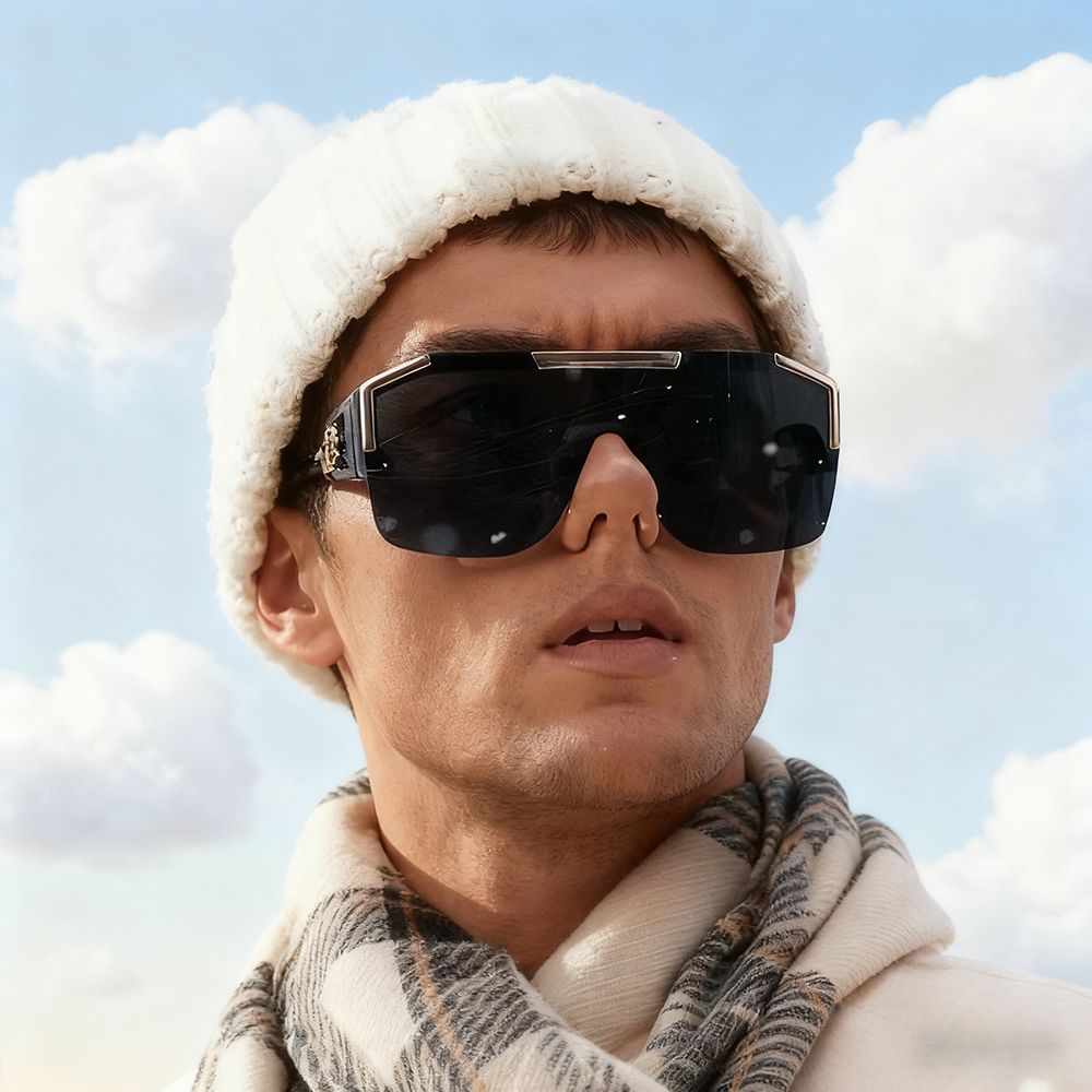 New Arrival Men Sunglasses Stylish all-in-one Sunglasses D-frame Personalized Half Rim Sunglasses