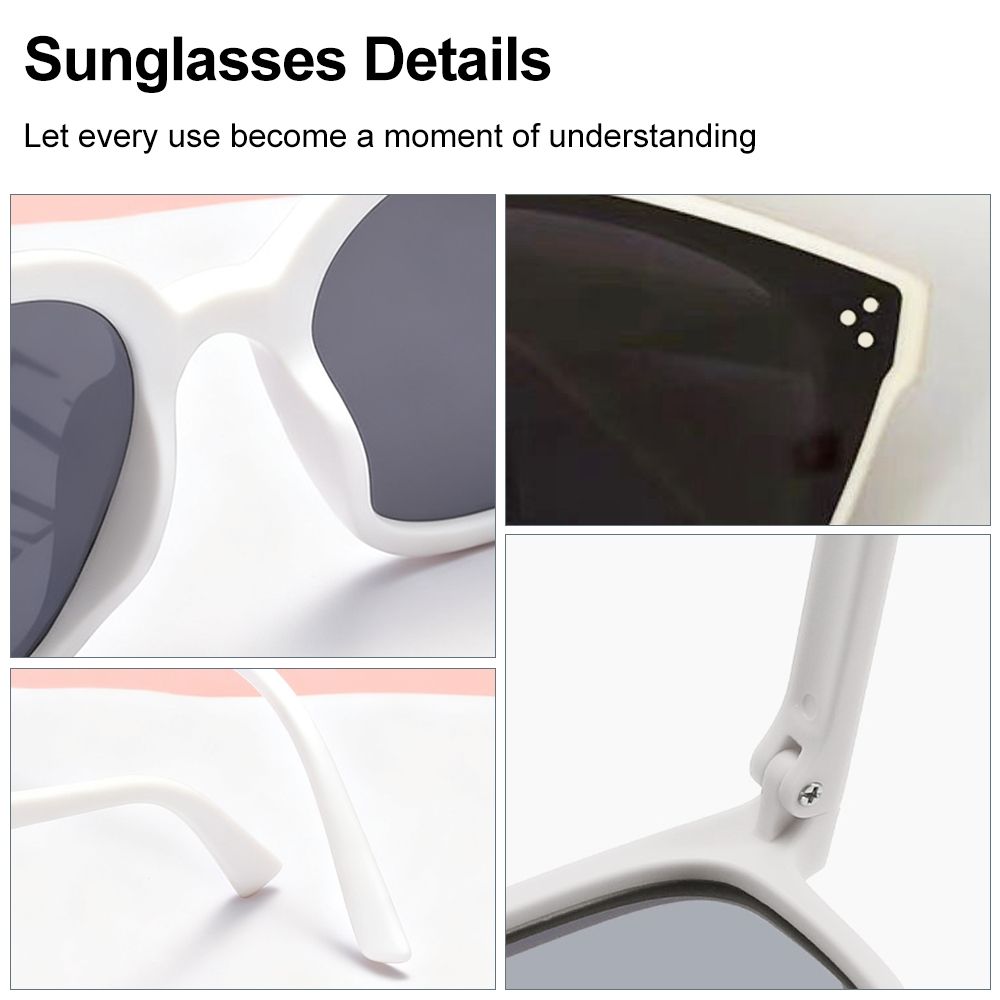 New Arrival Unisex Sunglasses White Frame Charcoal Grey Lenses Sunglasses