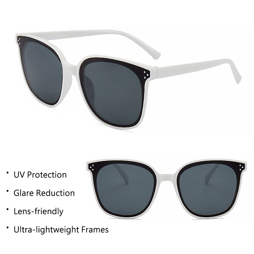 New Arrival Unisex Sunglasses White Frame Charcoal Grey Lenses Sunglasses