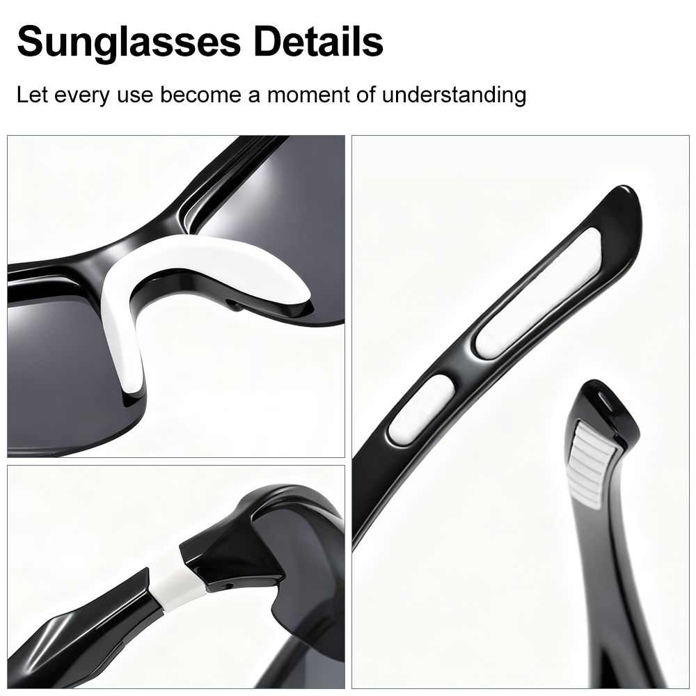 New Arrival Men Sunglasses Outdoor Sports Glasses Personalized Half Rim Glasses Frame Lightweight Sunglasses