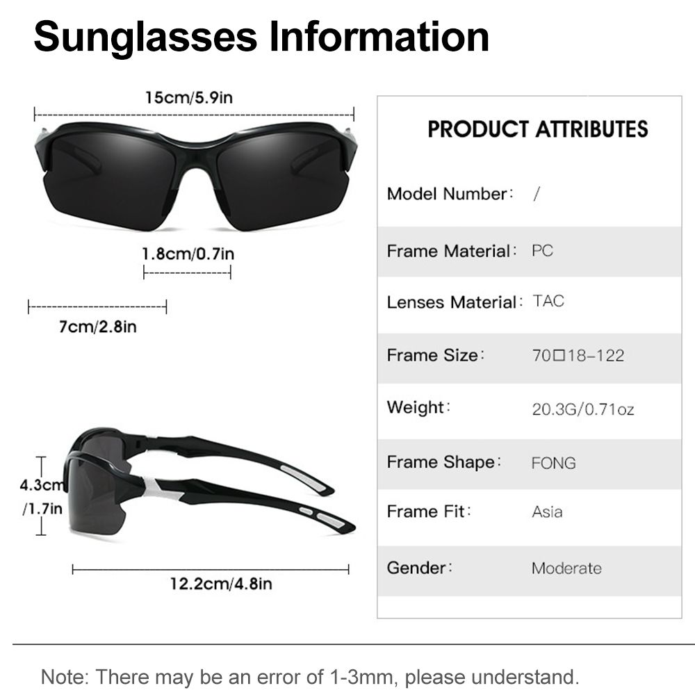 New Arrival Men Sunglasses Outdoor Sports Glasses Personalized Half Rim Glasses Frame Lightweight Sunglasses