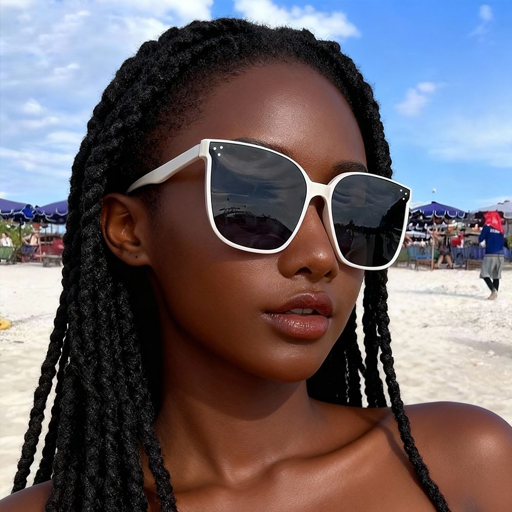 New Arrival Unisex Sunglasses White Frame Charcoal Grey Lenses Sunglasses