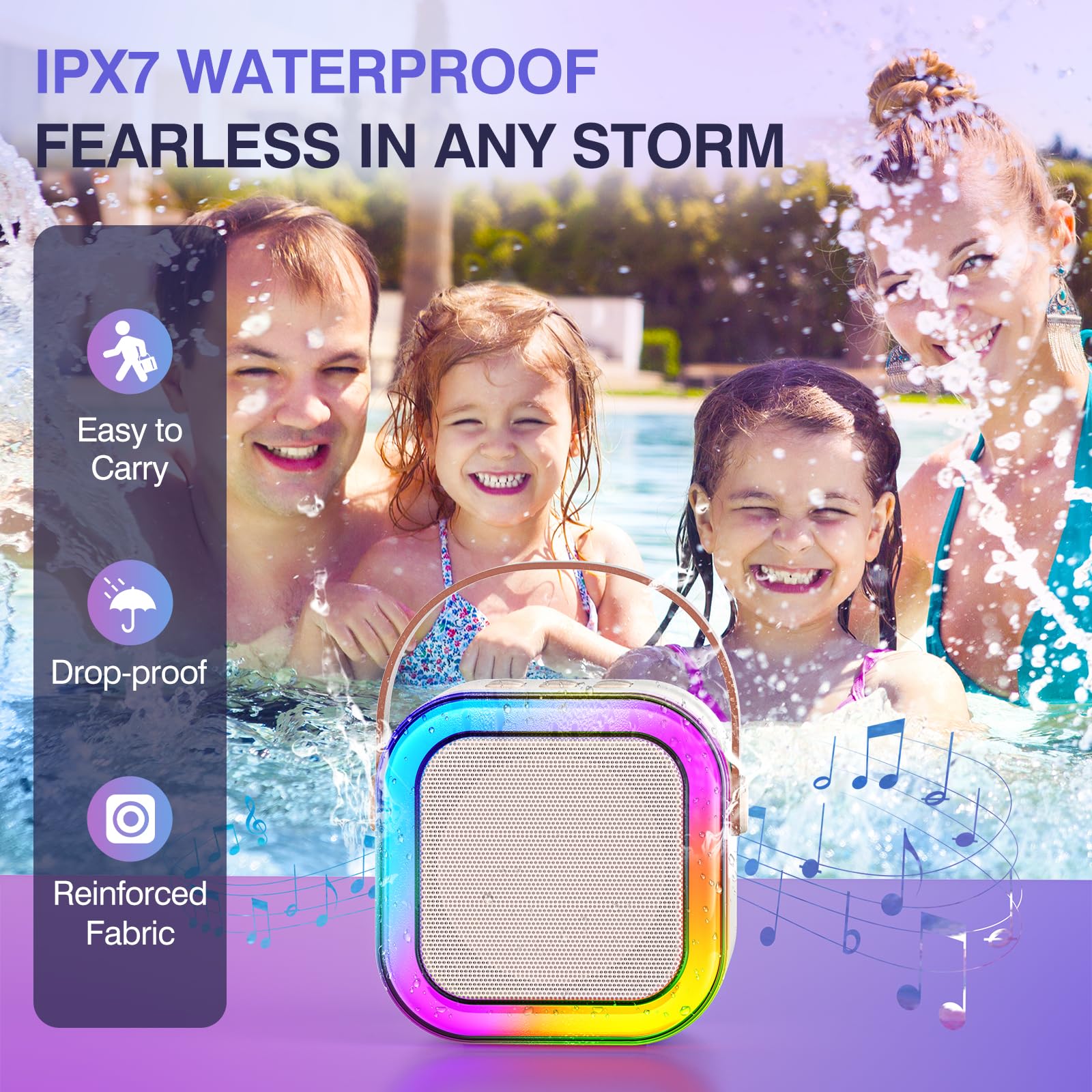 New Arrival Children's Portable Bluetooth Speaker Mini Wireless Microphone Colorful Light Karaoke Sound System Karaoke Machines