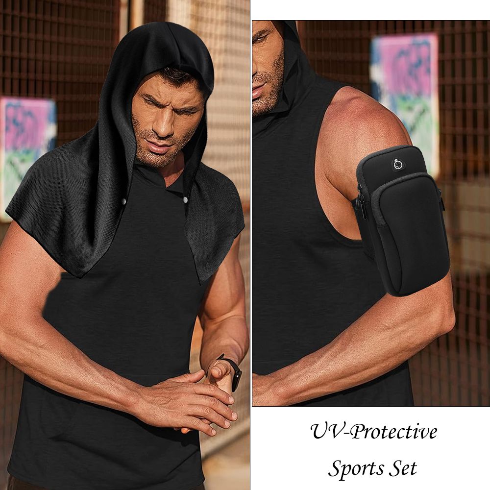 New Arrival Unisex Mobile Arm Bags + Sunscreen Shawl Set Outdoor Armband Quick Dry Towel Running Arm Bag Sunscreen Headscarf