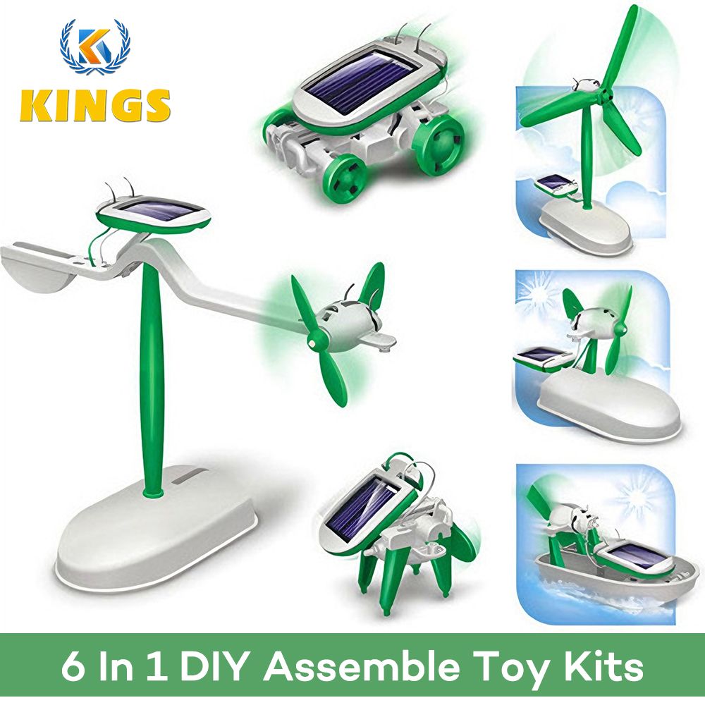 New Arrival 6 In 1 DIY Educational Robit Kit Assemble Toy Kits 6 Different Models DIY Windmill Planes Boat Car Puppy