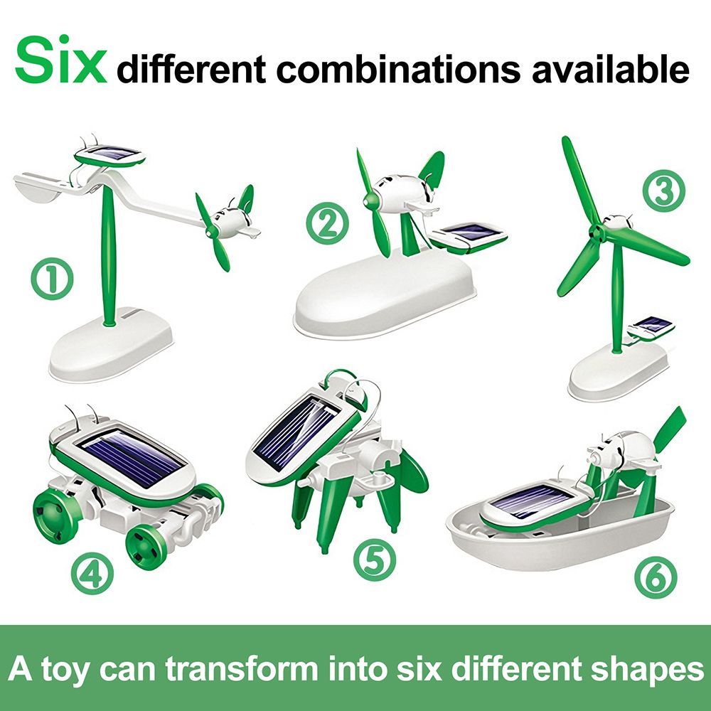 New Arrival 6 In 1 DIY Educational Robit Kit Assemble Toy Kits 6 Different Models DIY Windmill Planes Boat Car Puppy