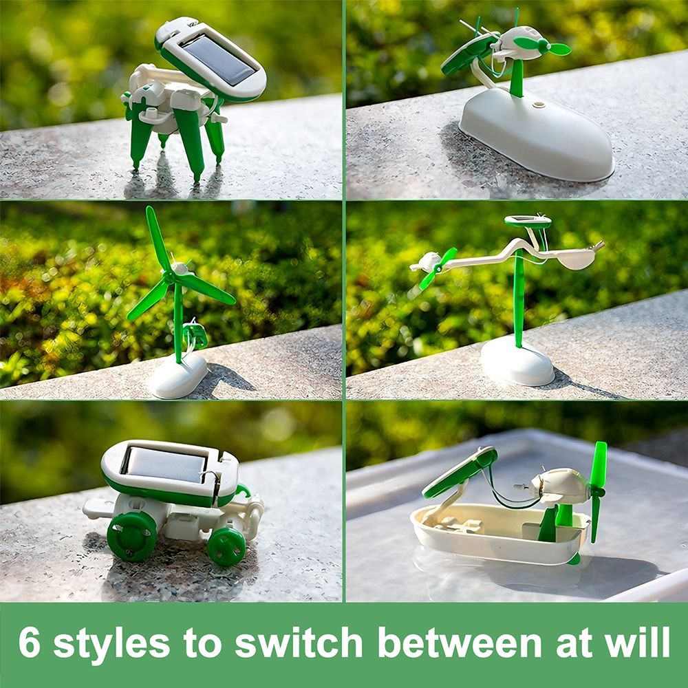 New Arrival 6 In 1 DIY Educational Robit Kit Assemble Toy Kits 6 Different Models DIY Windmill Planes Boat Car Puppy