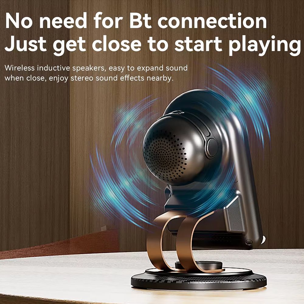 Wireless Bluetooth Speaker Portable Amplifying Speaker Rotating Sensor Speaker Smart Induction Phone Stand Speaker