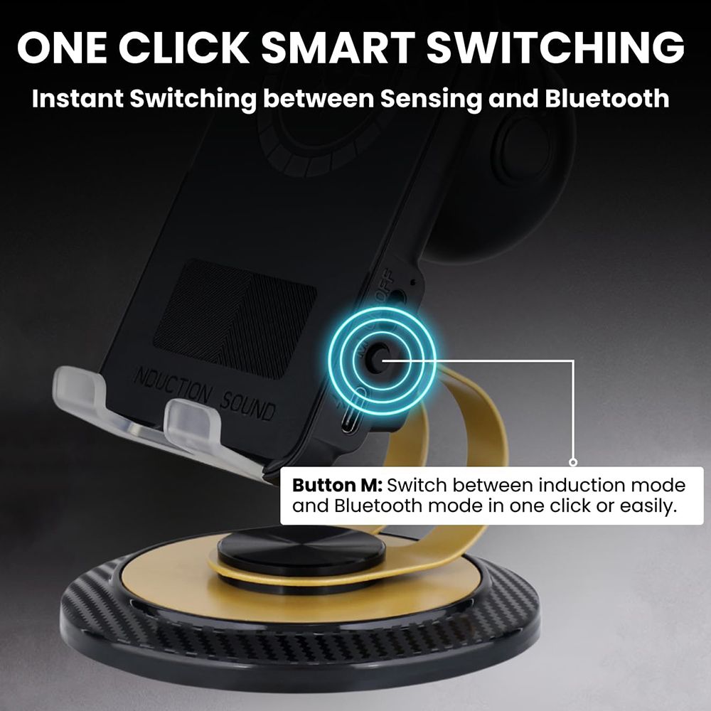 Wireless Bluetooth Speaker Portable Amplifying Speaker Rotating Sensor Speaker Smart Induction Phone Stand Speaker