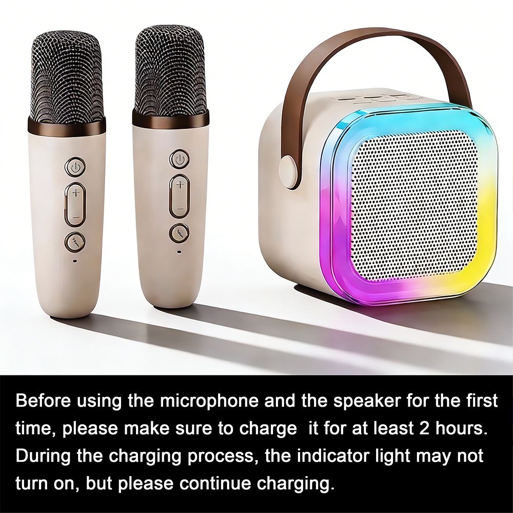 New Arrival Children's Portable Bluetooth Speaker Mini Wireless Microphone Colorful Light Karaoke Sound System Karaoke Machines