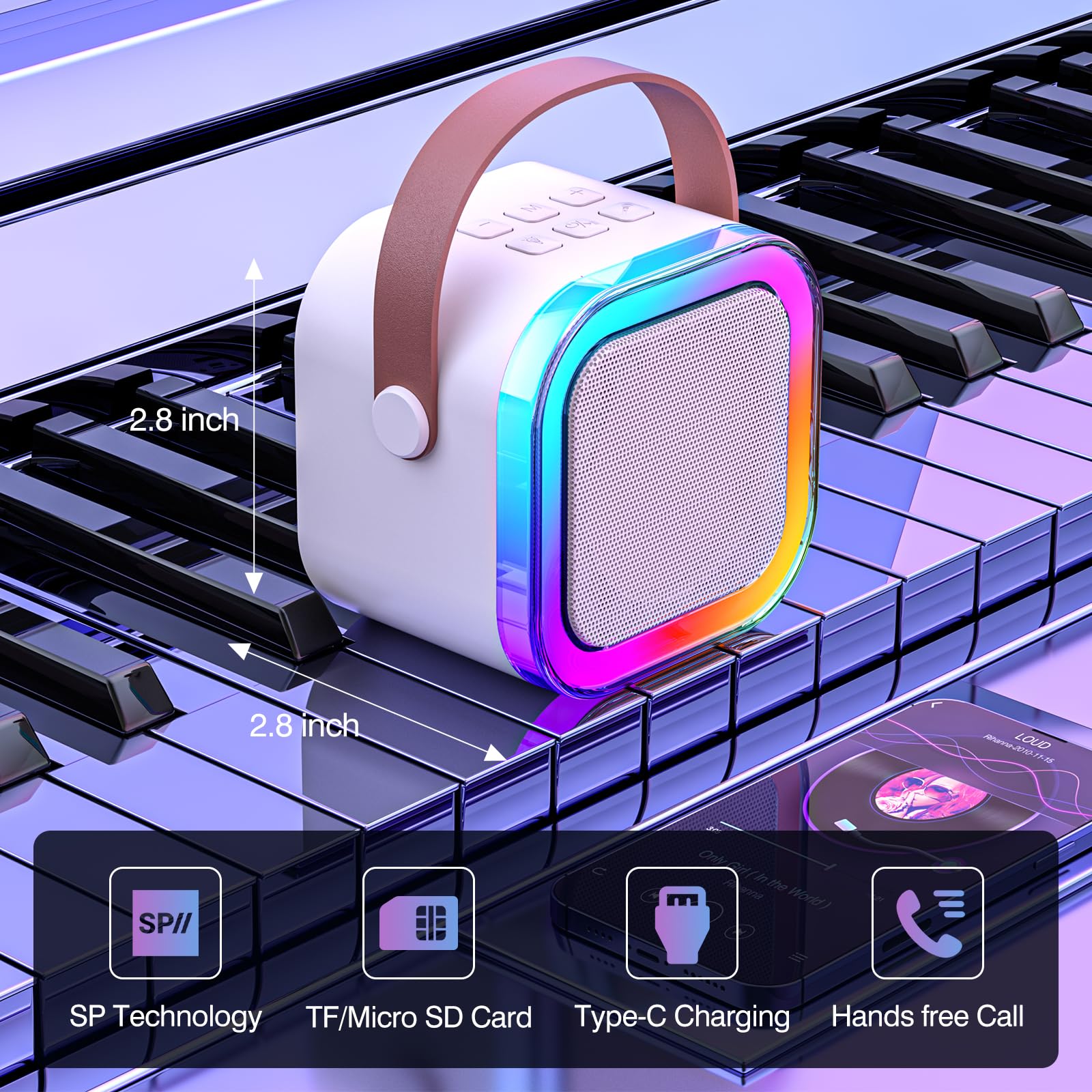 New Arrival Children's Portable Bluetooth Speaker Mini Wireless Microphone Colorful Light Karaoke Sound System Karaoke Machines