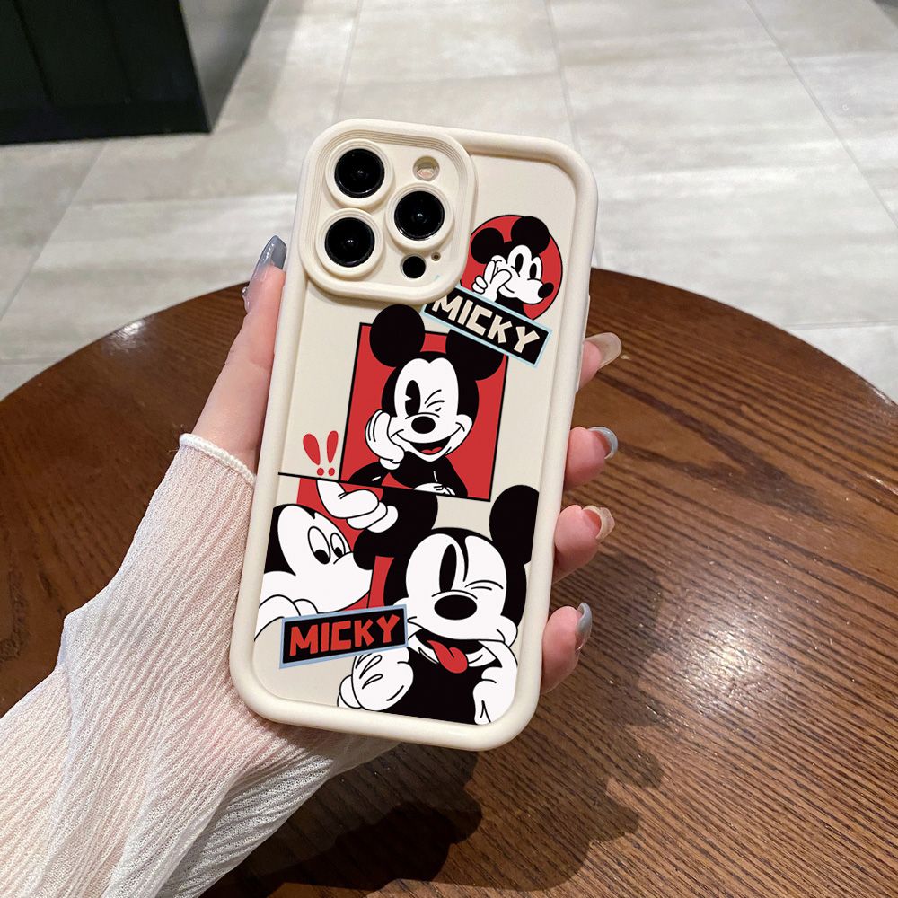 for Infinix Hot 40i 40 Pro 30 Play Note 30 Smart 8 Funny Shinning Mickey Mouse Full Protective Phone Case Anti Drop Cover