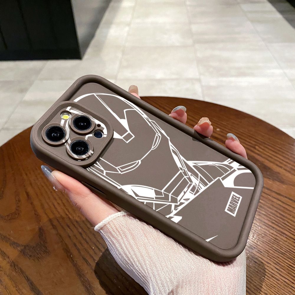 for iPhone 15 Pro Max 14 Plus 13 12 11 XR 8 7 SE 2022 XS Spider Iron Man Full Protective Phone Case Anti Drop Cover