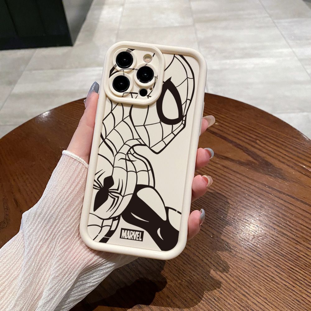 for iPhone 15 Pro Max 14 Plus 13 12 11 XR 8 7 SE 2022 XS Spider Iron Man Full Protective Phone Case Anti Drop Cover