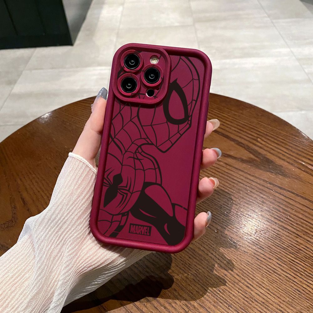 for iPhone 15 Pro Max 14 Plus 13 12 11 XR 8 7 SE 2022 XS Spider Iron Man Full Protective Phone Case Anti Drop Cover