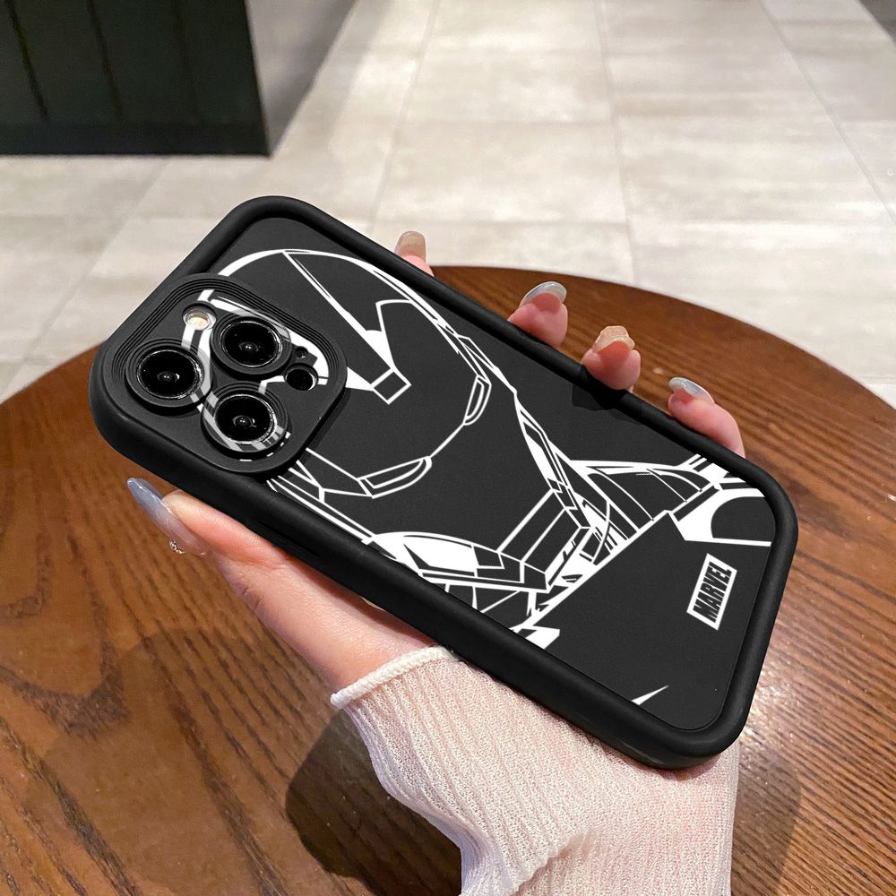 for iPhone 15 Pro Max 14 Plus 13 12 11 XR 8 7 SE 2022 XS Spider Iron Man Full Protective Phone Case Anti Drop Cover