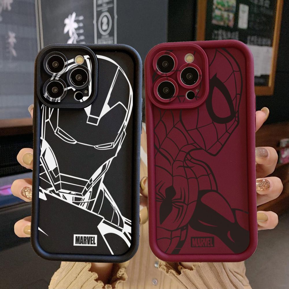 for Realme C67 C53 C51 Note 50 C21Y C25Y C33 C30 C35 9i Spider Iron Man Full Protective Phone Case Anti Drop Cover