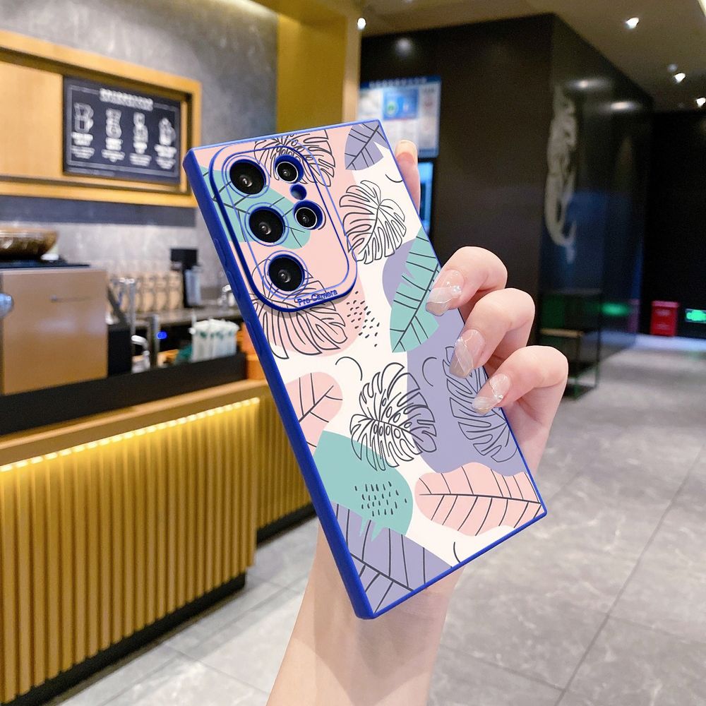 for Samsung Galaxy A15 A05 A35 A55 A04E A14 A24 A34 A54 A33 A53 A73 5G A32 A52S A72 A31 A51 A71 A11 A50 A03S Luxury Leaves Full Protective Case Anti Drop Cover