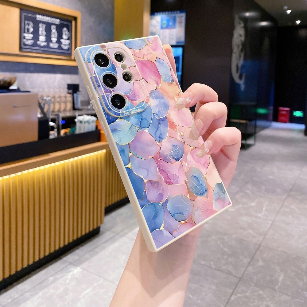 for Samsung Galaxy A15 A05 A35 A55 A04E A14 A24 A34 A54 A33 A53 A73 5G A32 A52S A72 A31 A51 A71 A11 A50 A03S Luxury Leaves Full Protective Case Anti Drop Cover