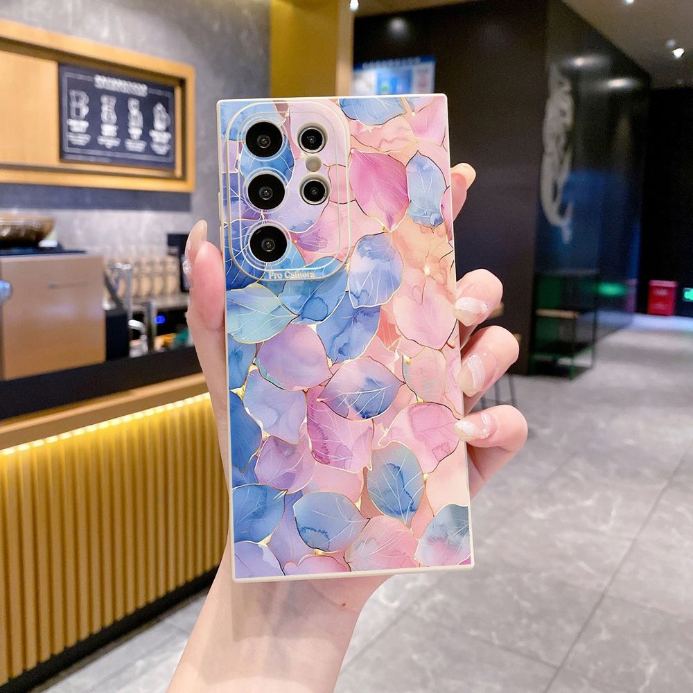 for Samsung Galaxy A15 A05 A35 A55 A04E A14 A24 A34 A54 A33 A53 A73 5G A32 A52S A72 A31 A51 A71 A11 A50 A03S Luxury Leaves Full Protective Case Anti Drop Cover