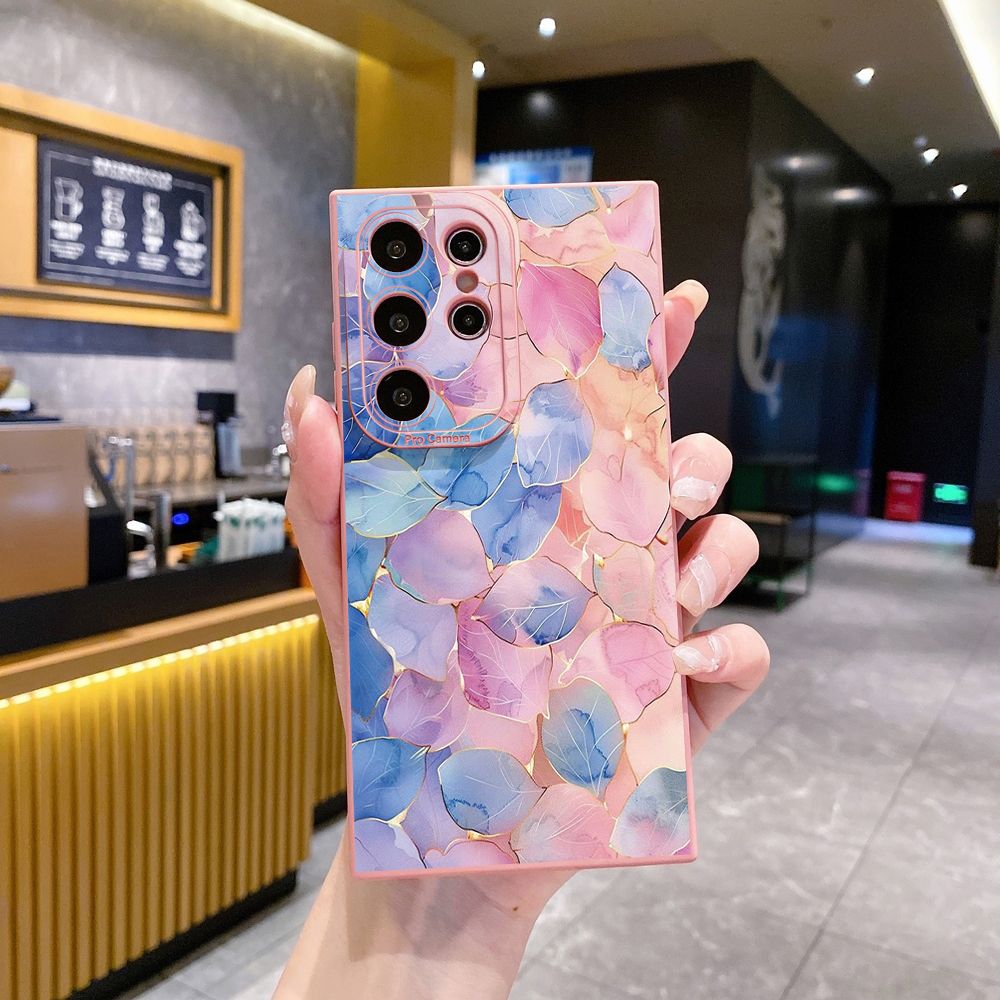 for Samsung Galaxy A15 A05 A35 A55 A04E A14 A24 A34 A54 A33 A53 A73 5G A32 A52S A72 A31 A51 A71 A11 A50 A03S Luxury Leaves Full Protective Case Anti Drop Cover