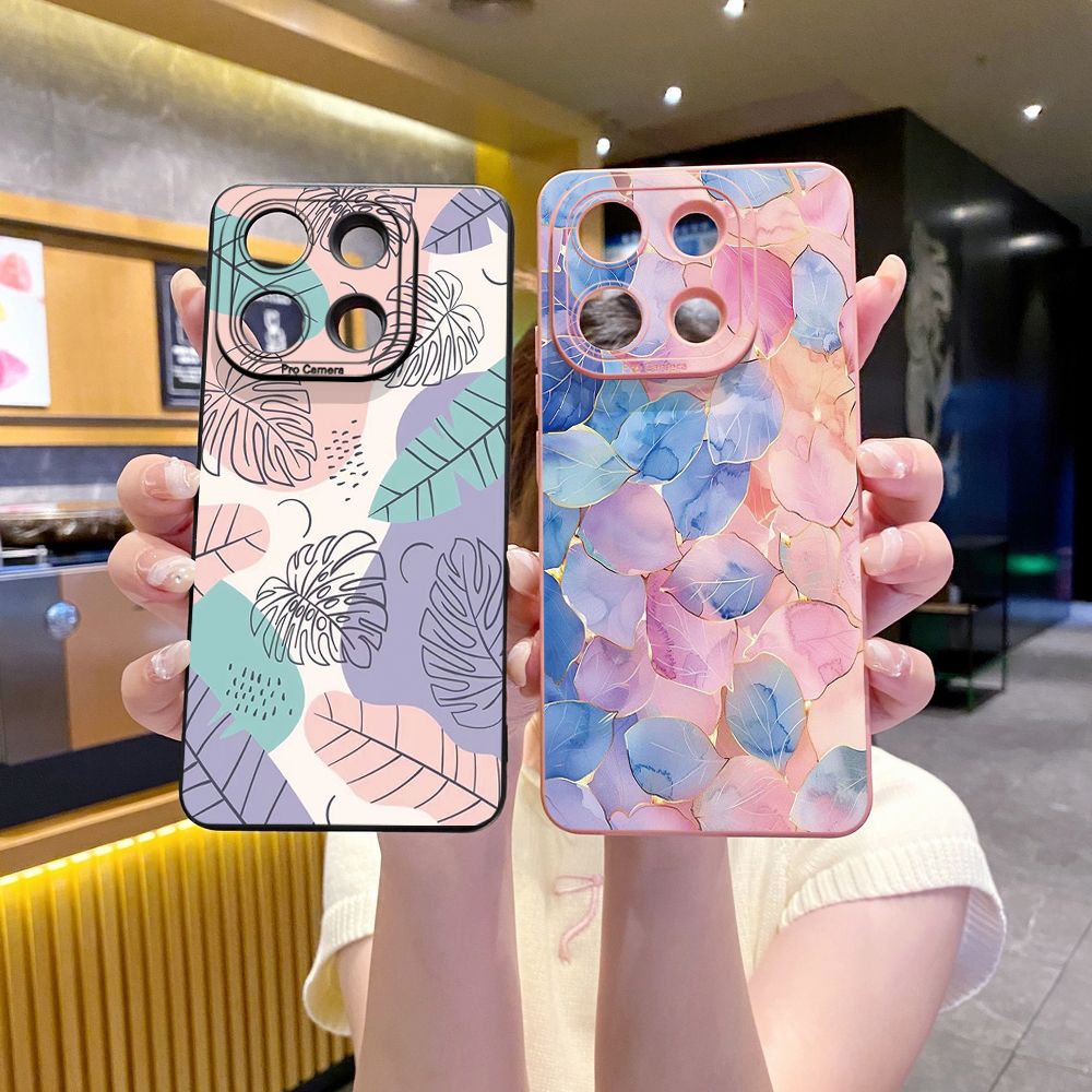 for Xiaomi Redmi Note 13 12 Pro 5G 12S 11S 13C A1 10 Pro 4G 10S Redmi 10C 9C 9S A2 Luxury Leaves Full Protective Case Anti Drop Cover