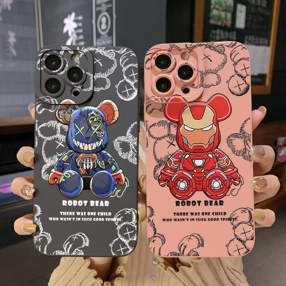 for Xiaomi Redmi Note 13 12 Pro 5G 12S 11S 13C A1 10 Pro 4G 10S Redmi 10C 9C 9S A2 Funny Cool Bear Full Protective Case Anti Drop Cover