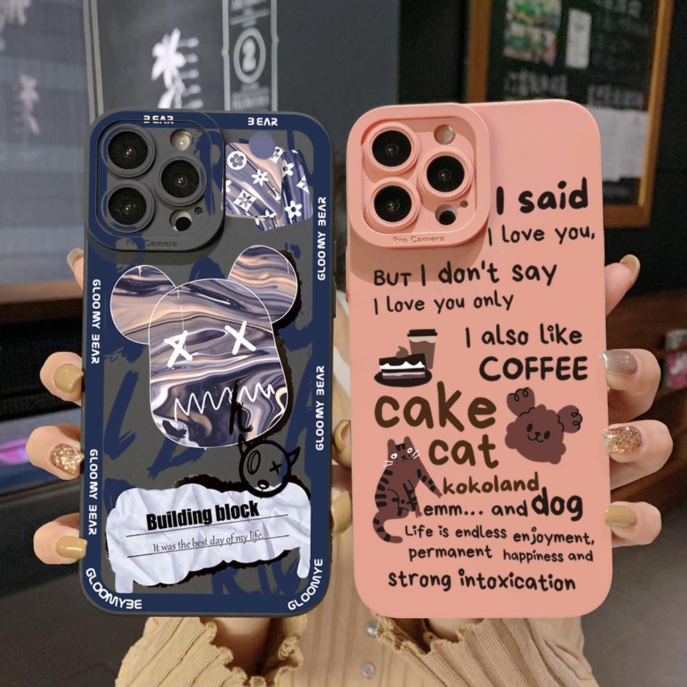 for iPhone 15 Pro Max 14 Plus 13 Pro Max 12 iPhone 11 XR 8 7 SE 2022 XS Max Kaws Coffe Full Protective Case Anti Drop Cover