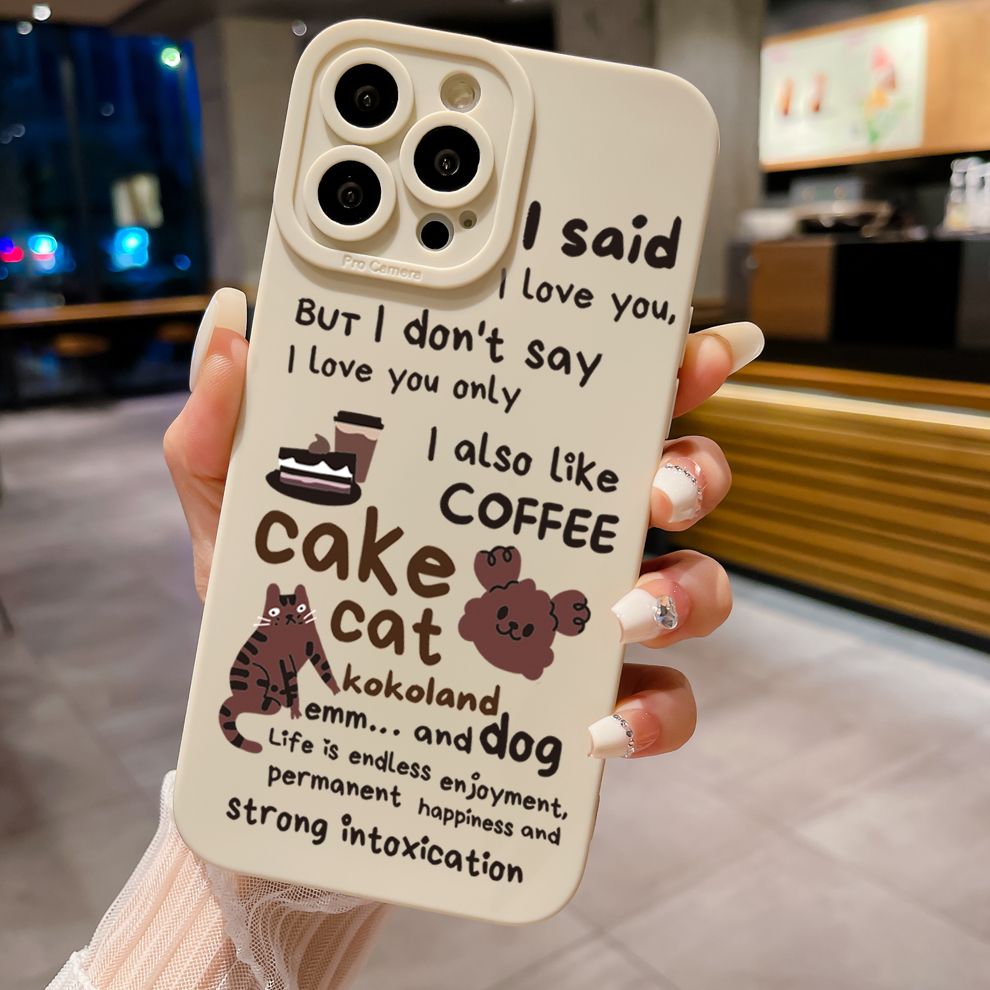 for iPhone 15 Pro Max 14 Plus 13 Pro Max 12 iPhone 11 XR 8 7 SE 2022 XS Max Kaws Coffe Full Protective Case Anti Drop Cover